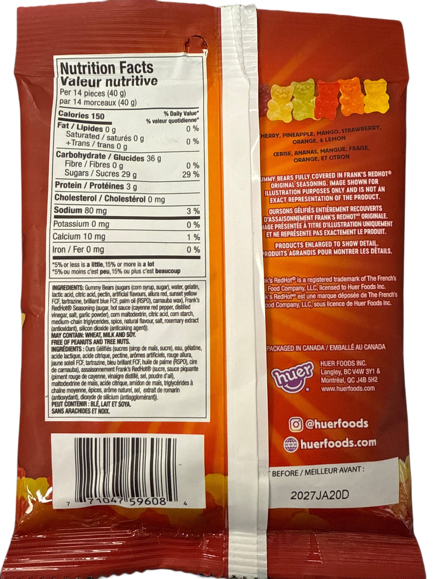Franks RedHot Spicy Gummy Bears 100G - U.S Edition