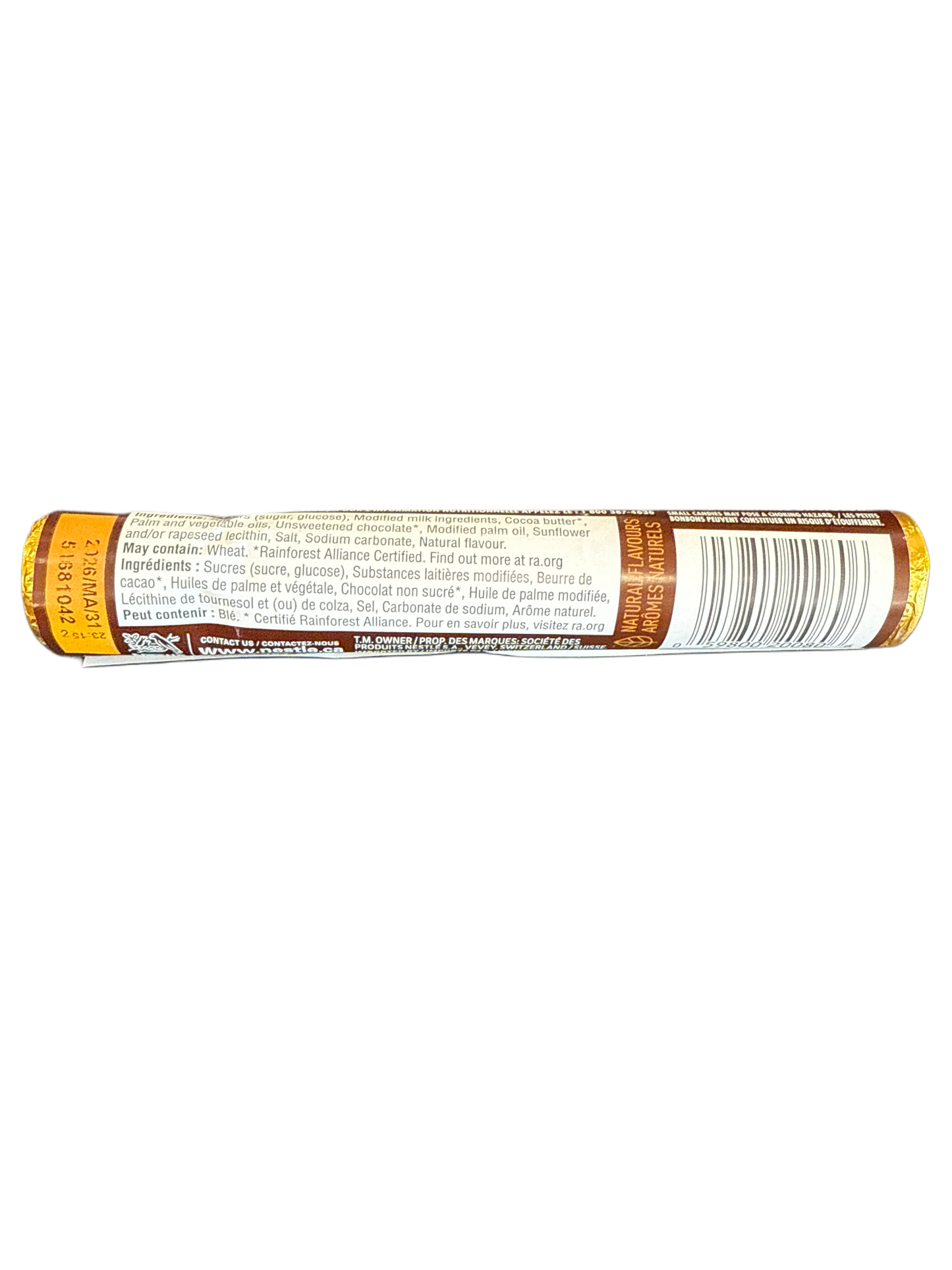 Rolo Cioccolato Morbido Pezzi Ripieni di Caramello 52G - Edizione Canadese