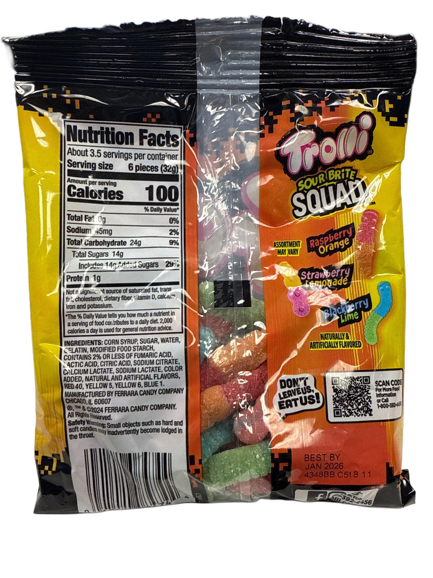 Trolli Sour Brite Squad Gummy Worms 120G - U.S Edition
