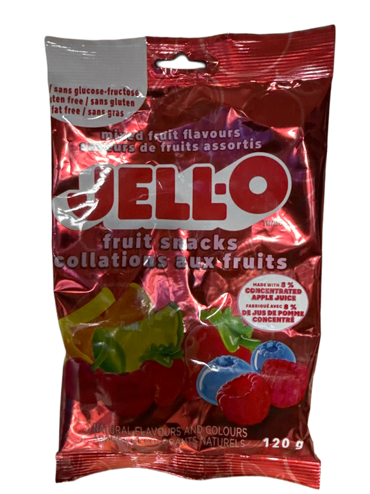 JELL-O Mixed Fruit Gummy Candy 120G - Canadian Edition