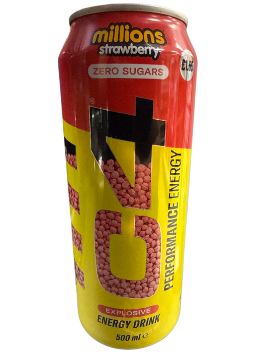 C4 Zero Sugar Millions Strawberry Energy Drink 473ML - U.K Edition
