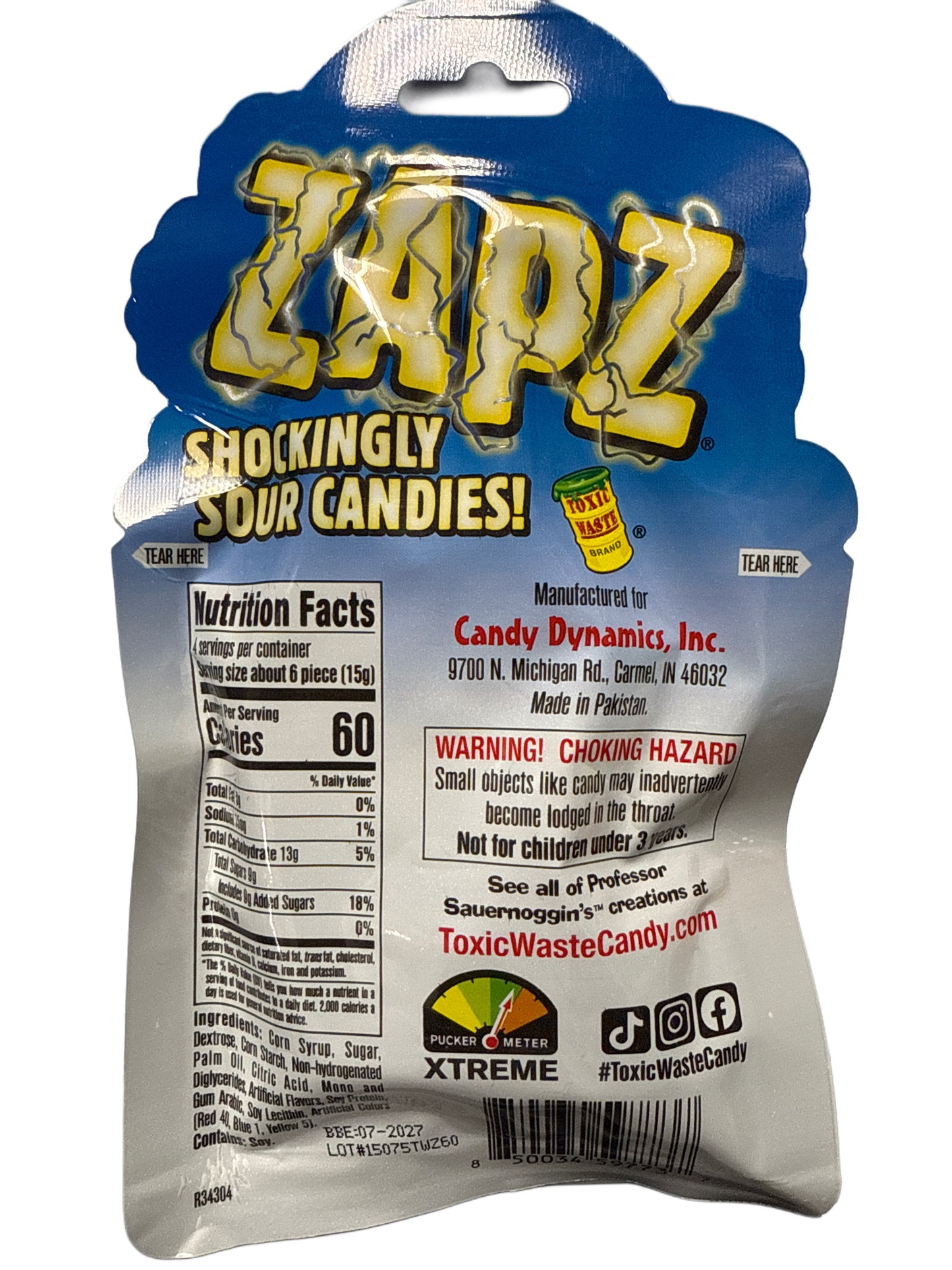 Toxic Waste Zapz Shockingly Sour Candies 60G - U.S Edition