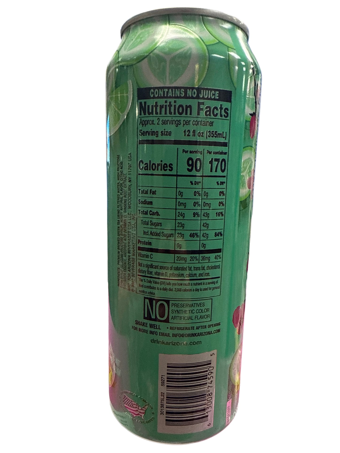 Té Verde Arizona con Pepino y Cítricos 650ML - Edición EE. UU.