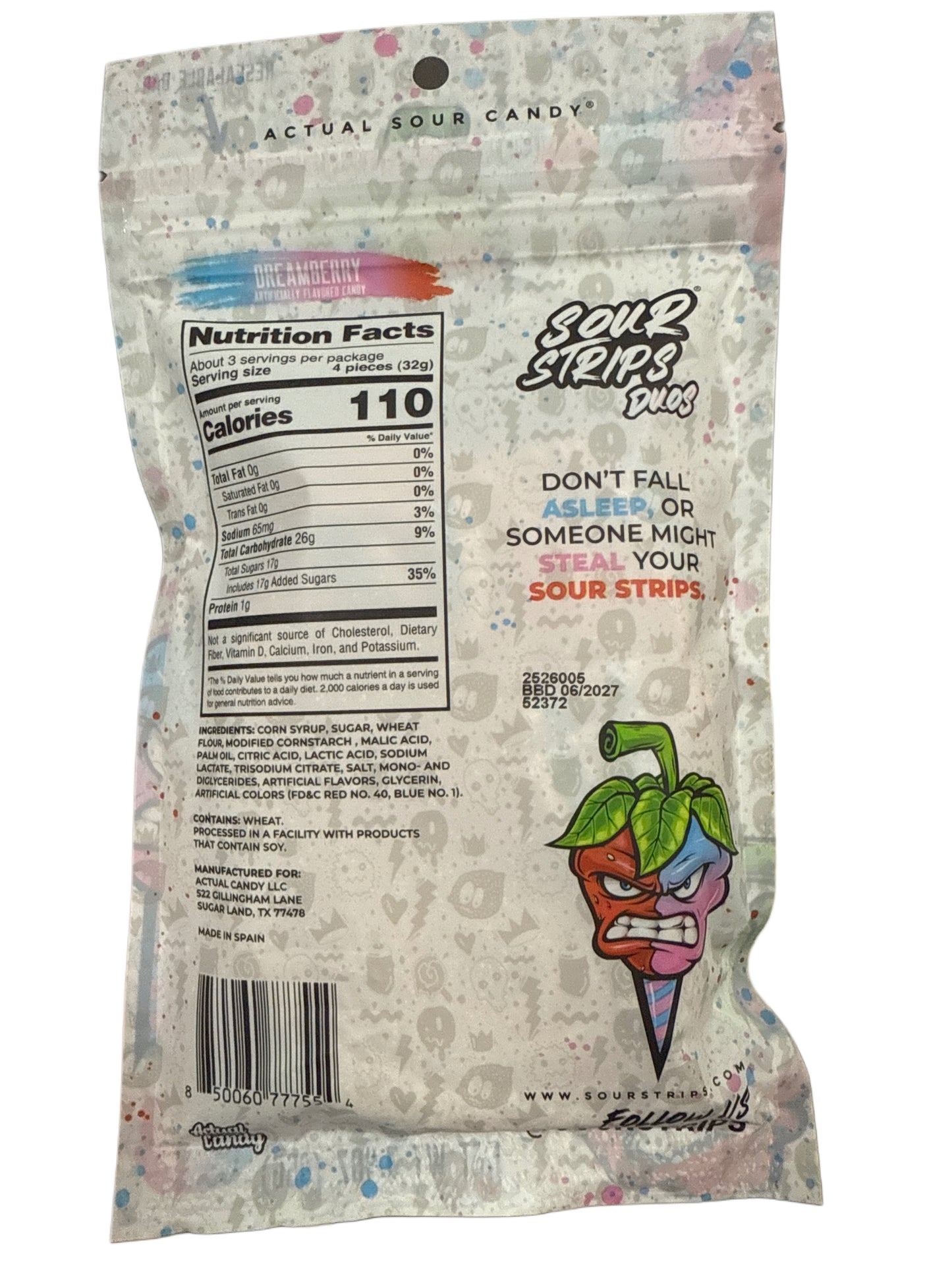 Sour Strips Dous Dreamberry Flavour 96G - U.S Edition
