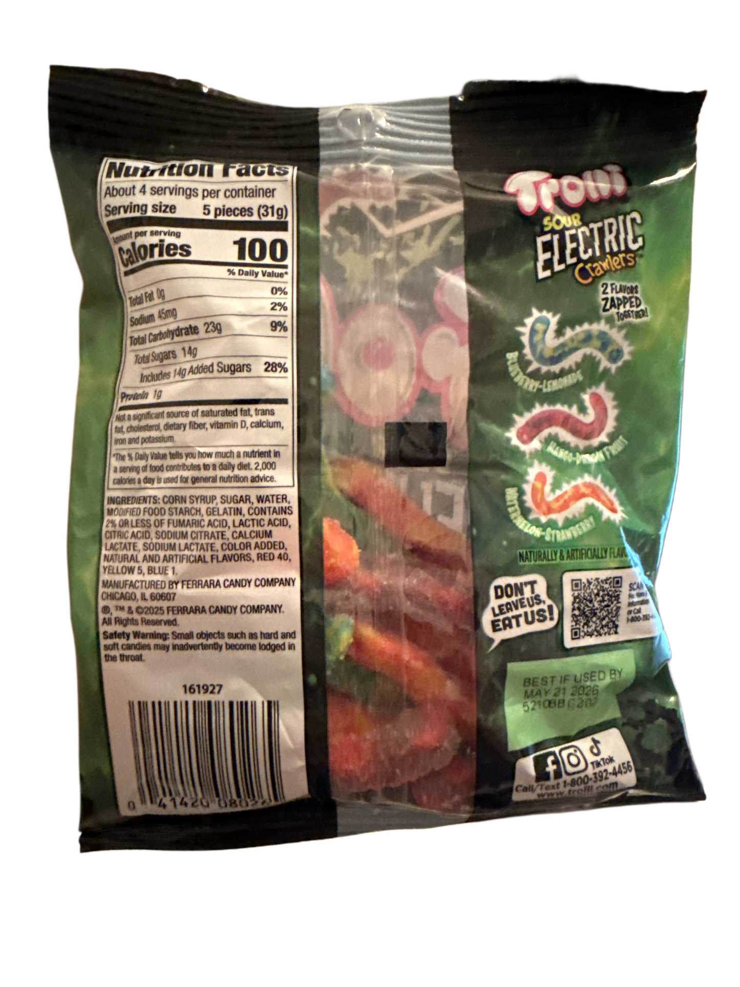 Trolli Saure Elektrische Krabbeltiere Weingummi 120G - US-Ausgabe