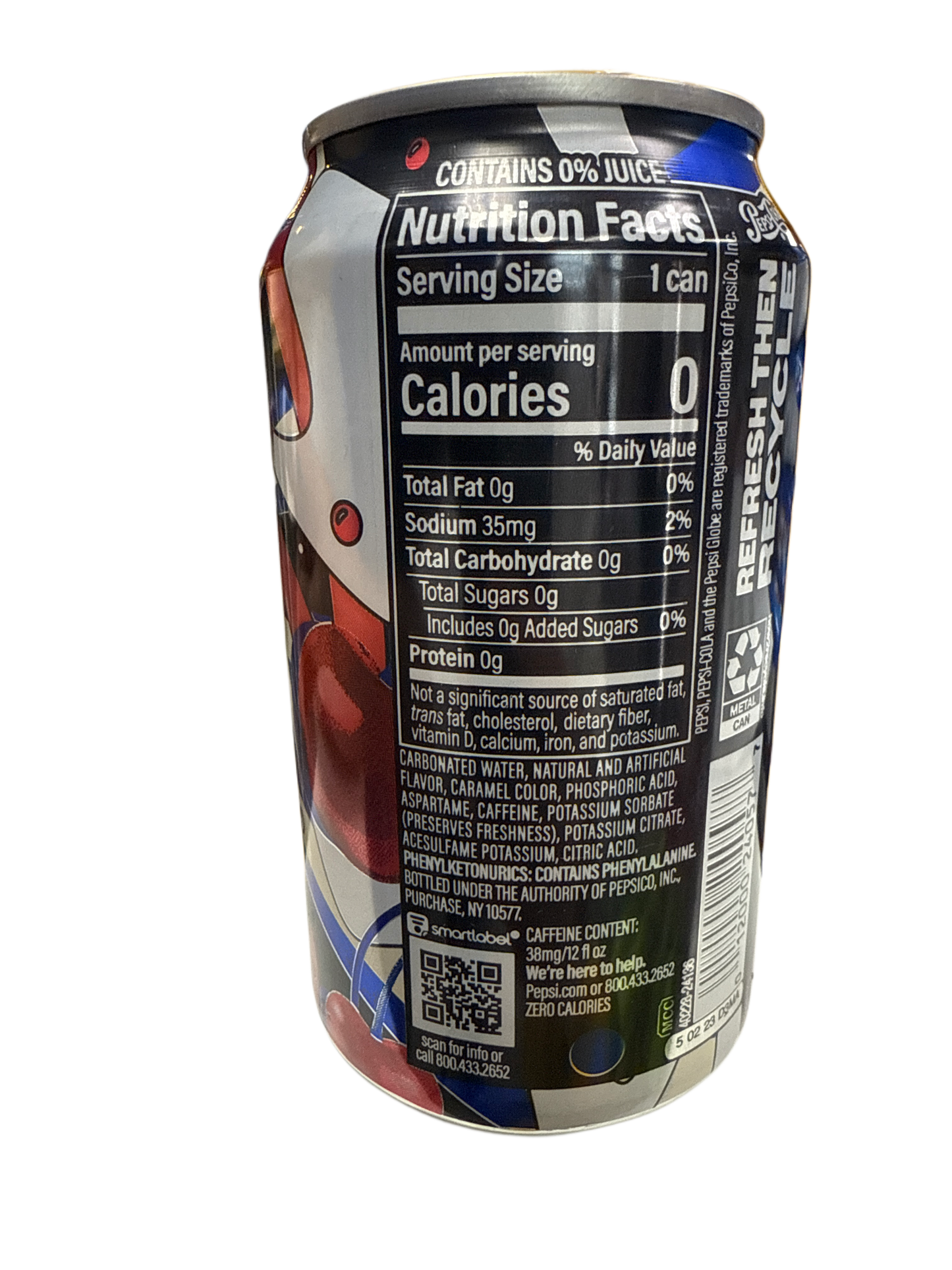 Pepsi Zero Sugar Wild Cherry And Cream 355ML - U.K Edition