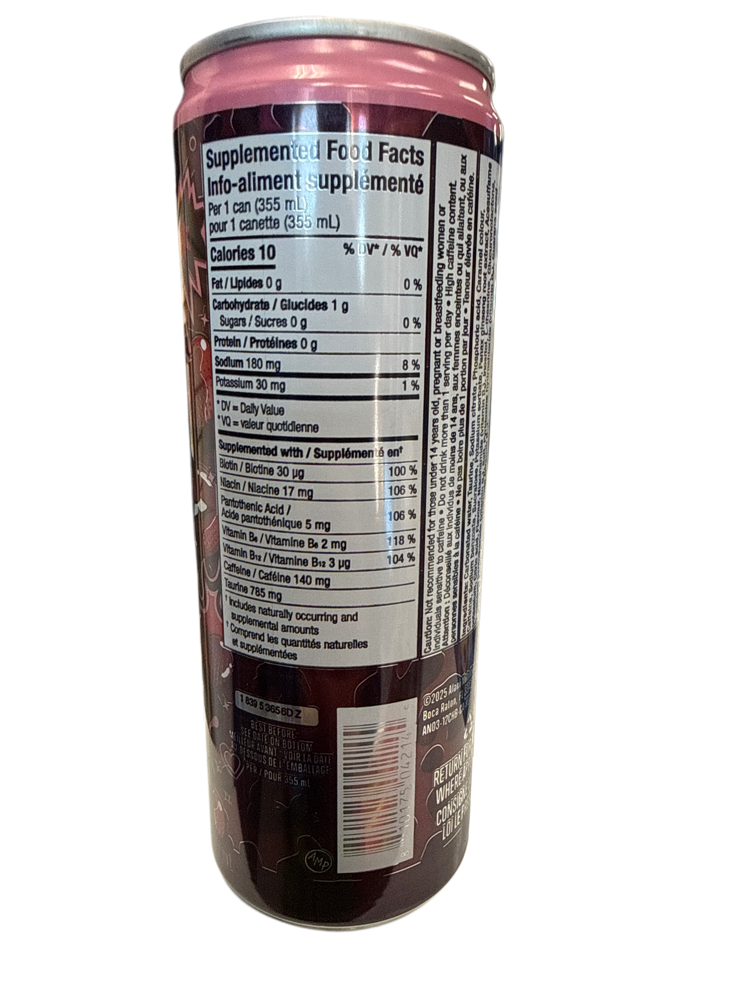 Bebida Energética Alani Nu Cereza Explosiva Sin Azúcar 355ML - Edición Canadiense