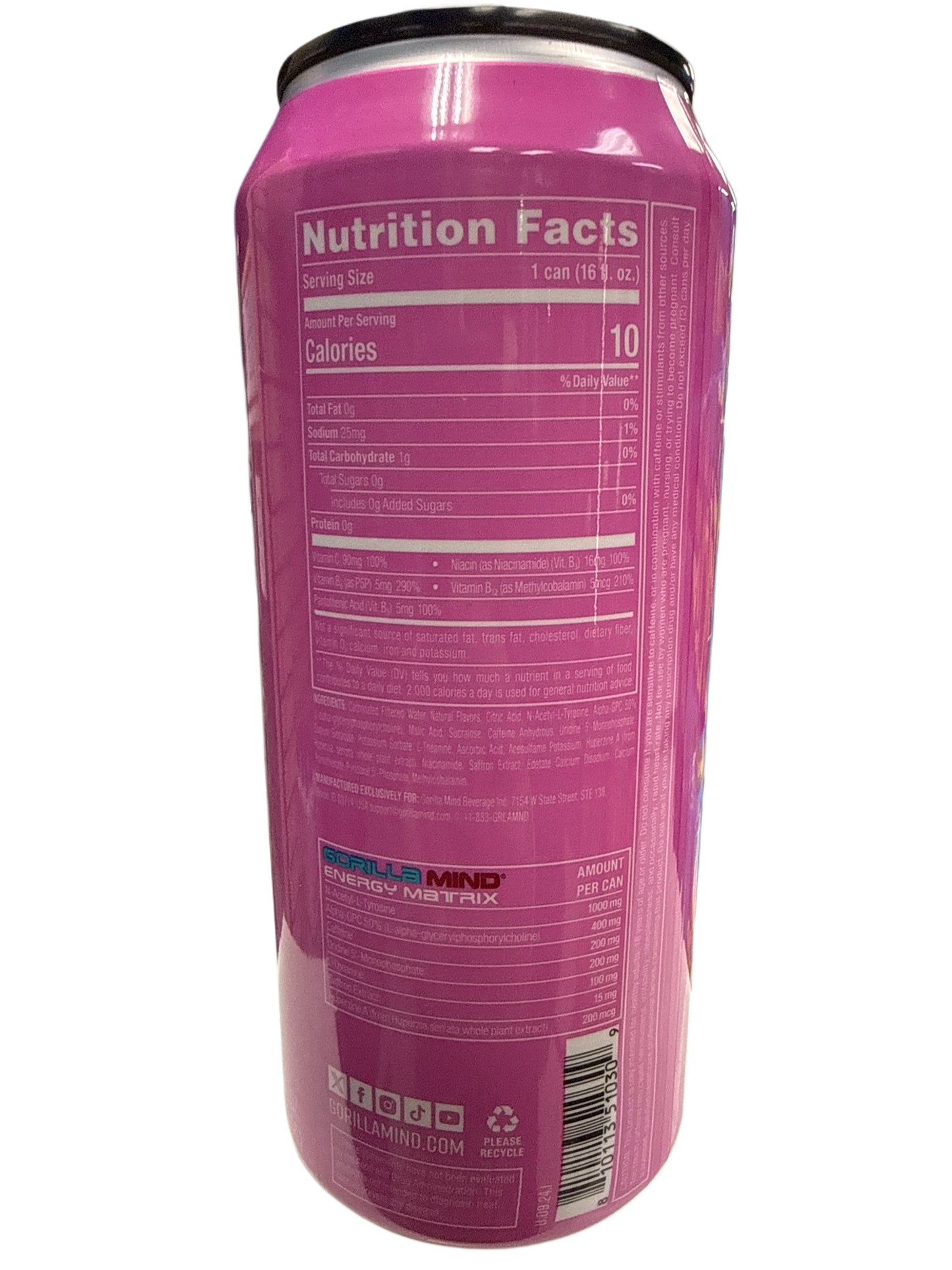 Gorilla Mind Strawberry Candy Flavor 473ML - International Edition