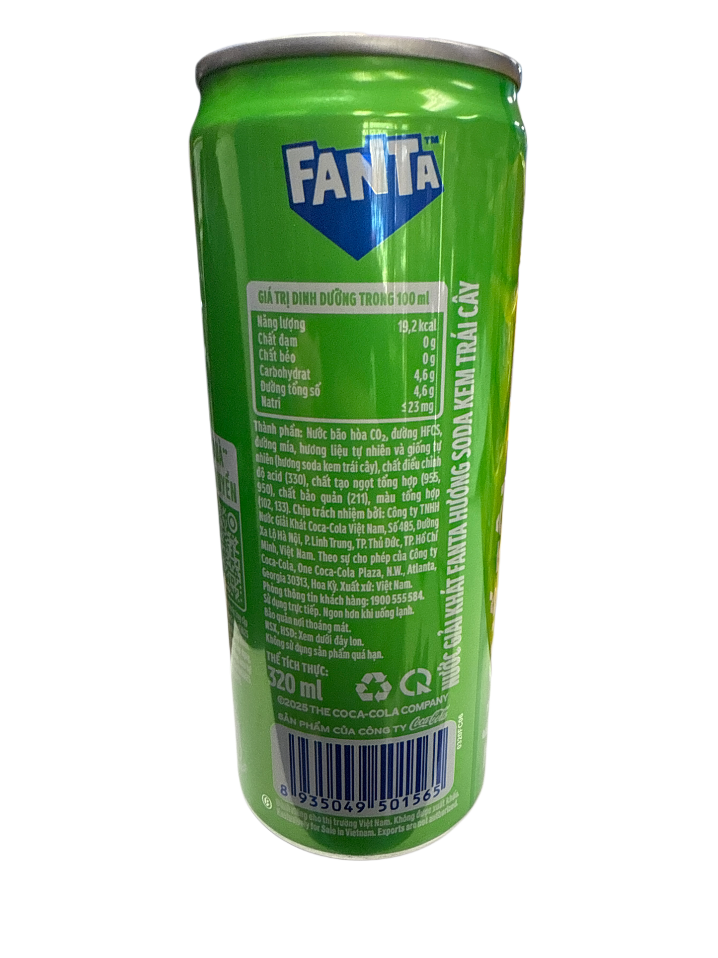 Fanta Soda Crema Bebida Huong 320ML Edición Vietnamita