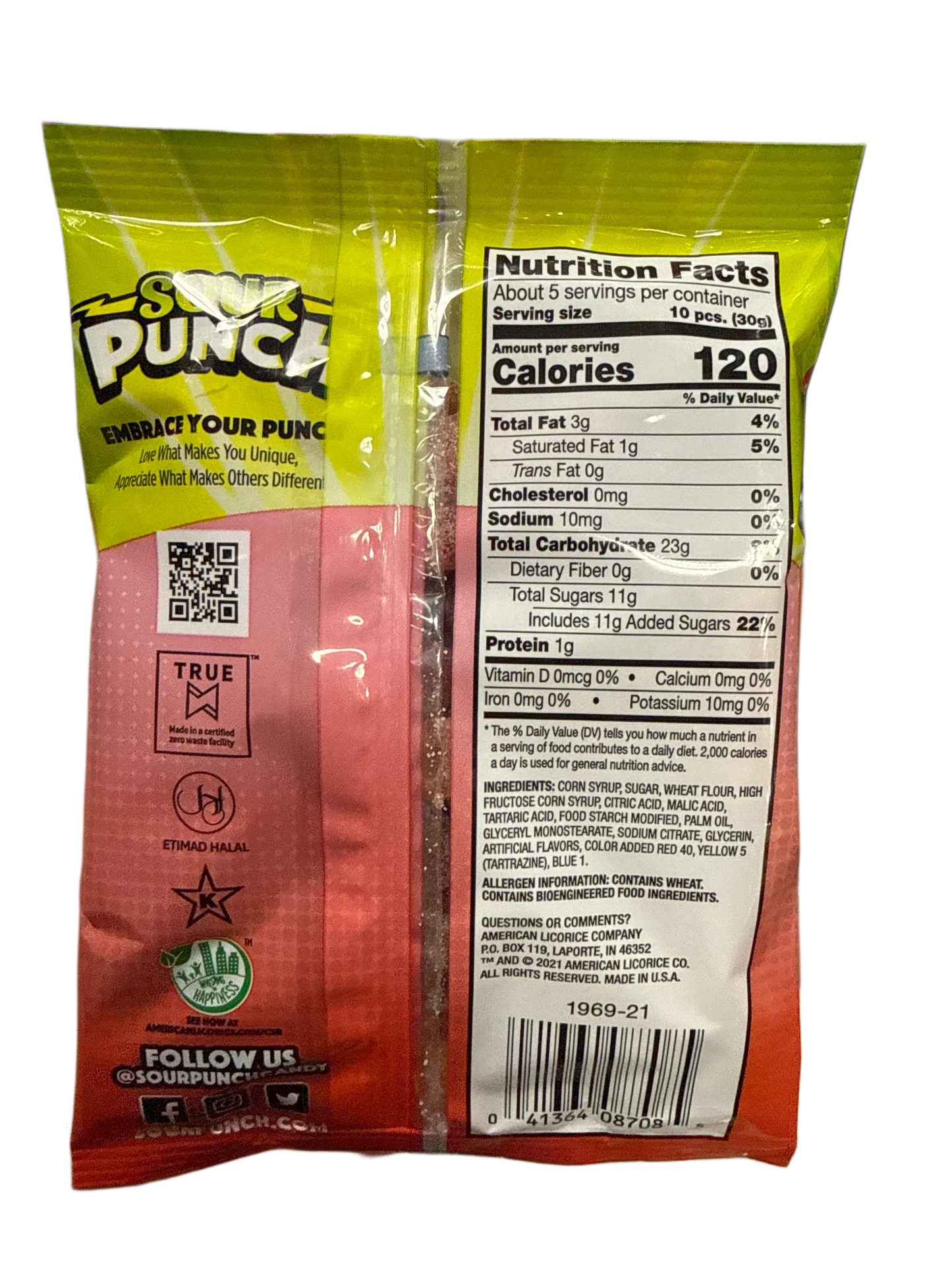 Sour Punch Bites Rad Reds Slik 142G - U.S Udgave