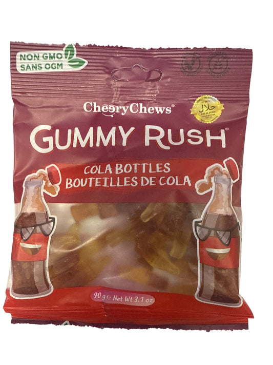 Bonbons gélifiés Gummy Rush en forme de bouteille de cola 90G - Édition canadienne