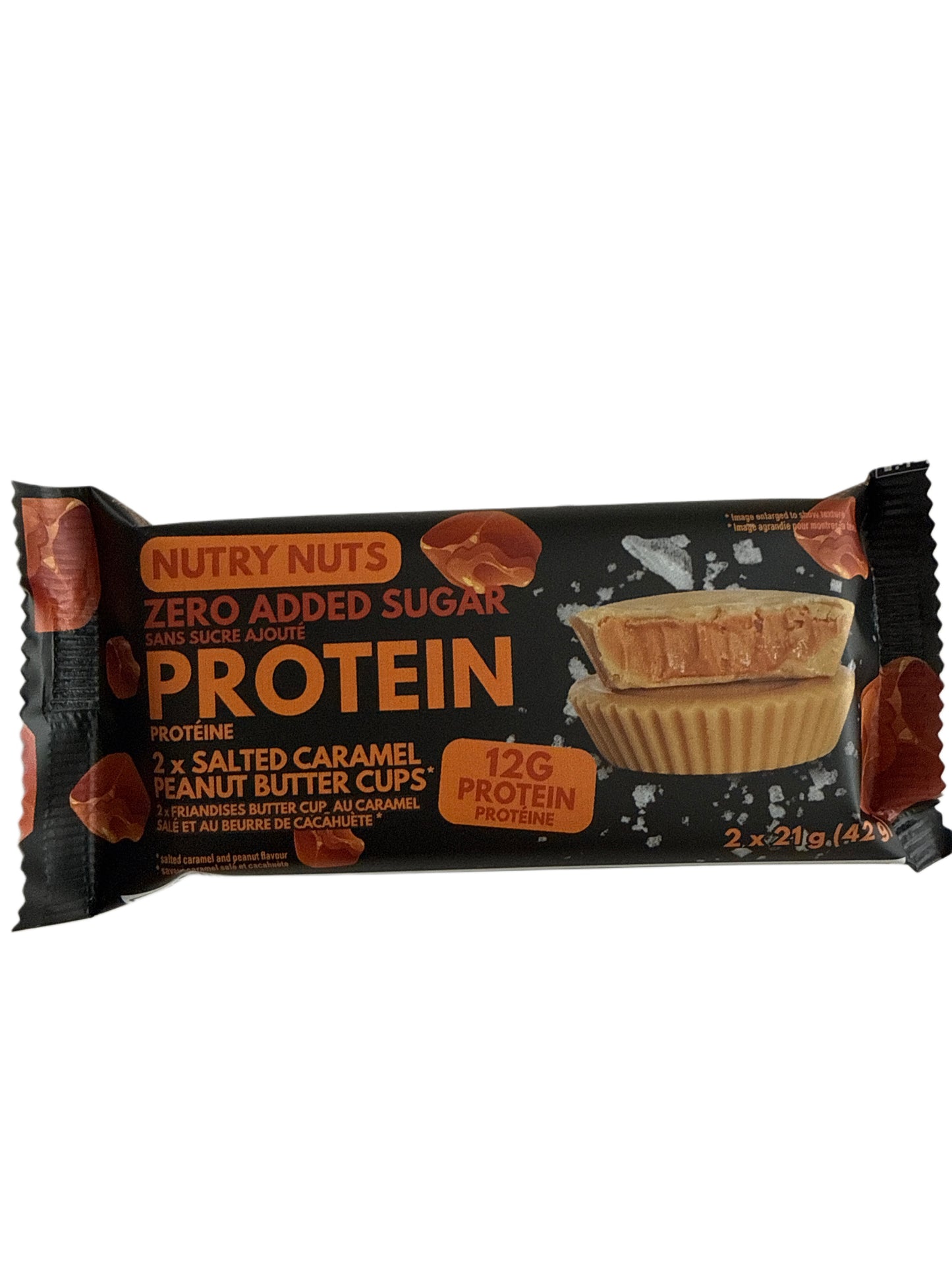 Nutry Nuts 12 Gram Salted Caramel Peanut Butter Protein Cups 42G - U.K Edition