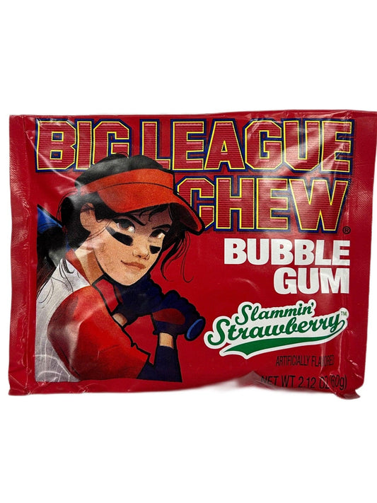 Big League Chew Bubble Gum Strawberry - Extreme Snacks