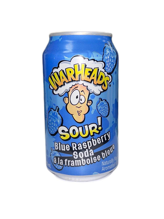 Warheads Sour Blue Raspberry Soda - 355mL - Extreme Snacks