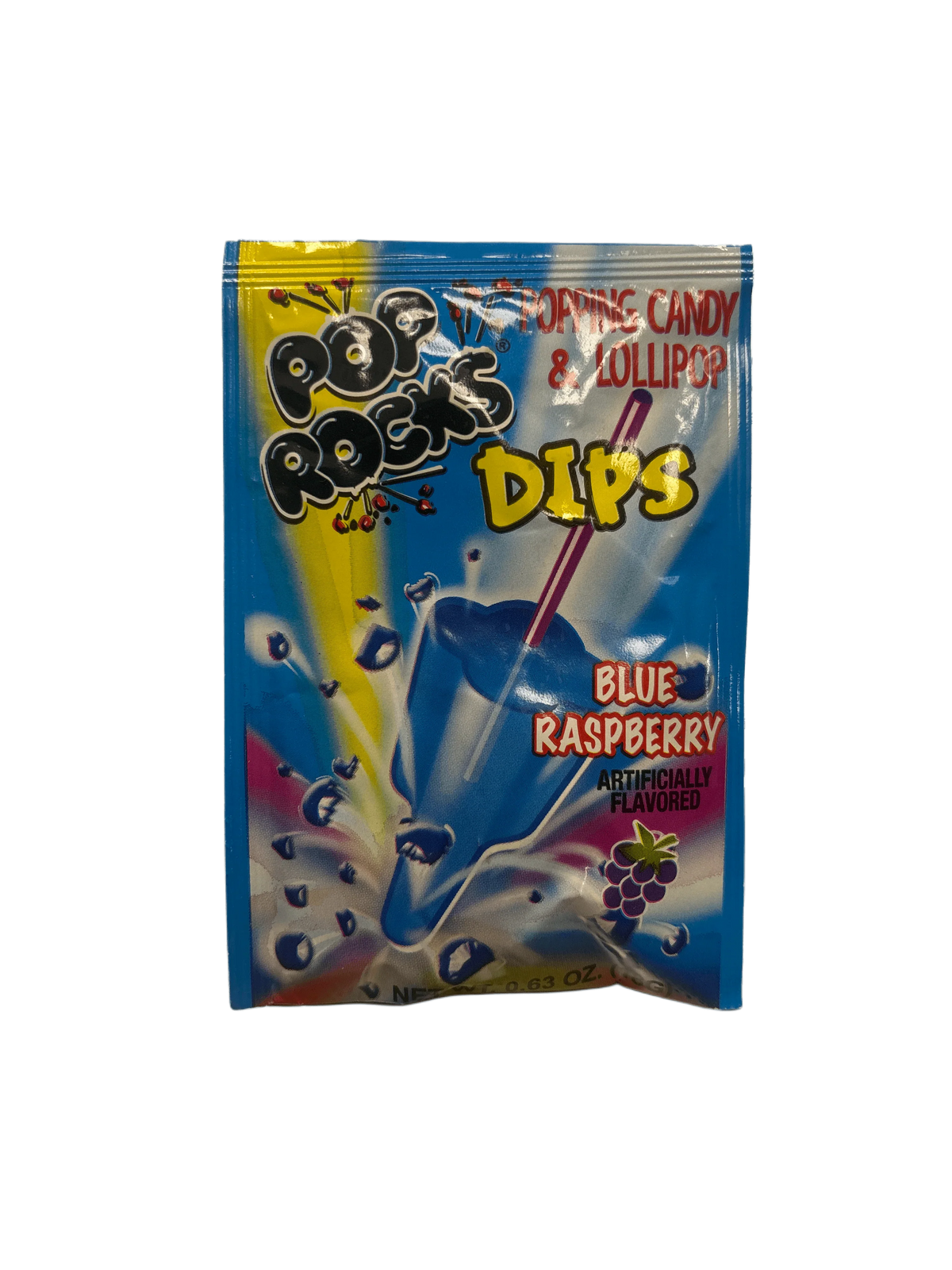 Pop Rocks Blue Raspberry Pop Rocks Popping Candy & Lollipop Dips Blue Raspberry 18G - Spanish E
