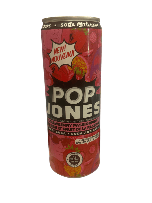 Pop Jones Strawberry Passionfruit Soda 355ML - Canada Edition
