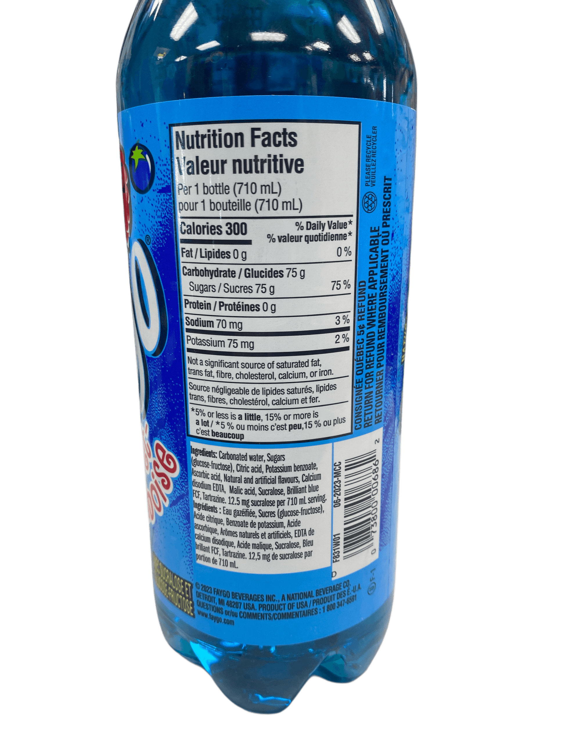 Faygo Raspberry Blueberry 710 ML - U.S Edition