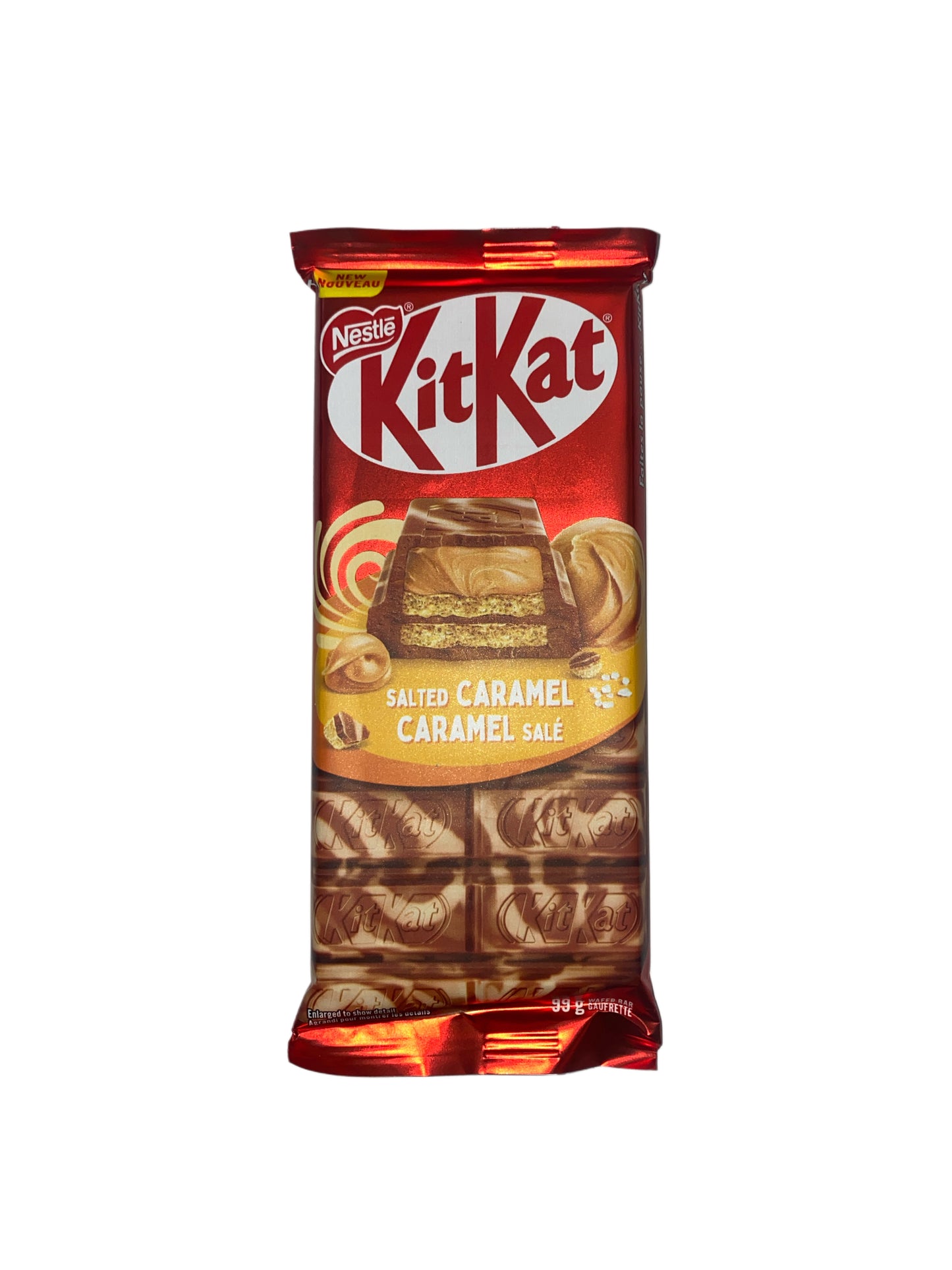 Barra de chocolate Kit Kat con caramelo salado 99g – Edición canadiense