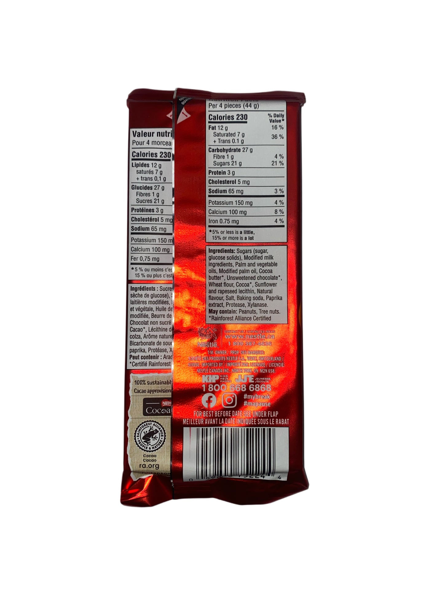Barra de chocolate Kit Kat con caramelo salado 99g – Edición canadiense
