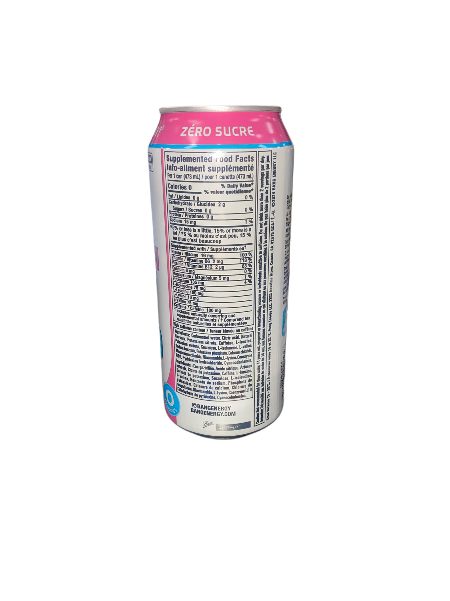 Bang Energy Algodón de Azúcar Sin Azúcar 473ml – Edición Canadiense