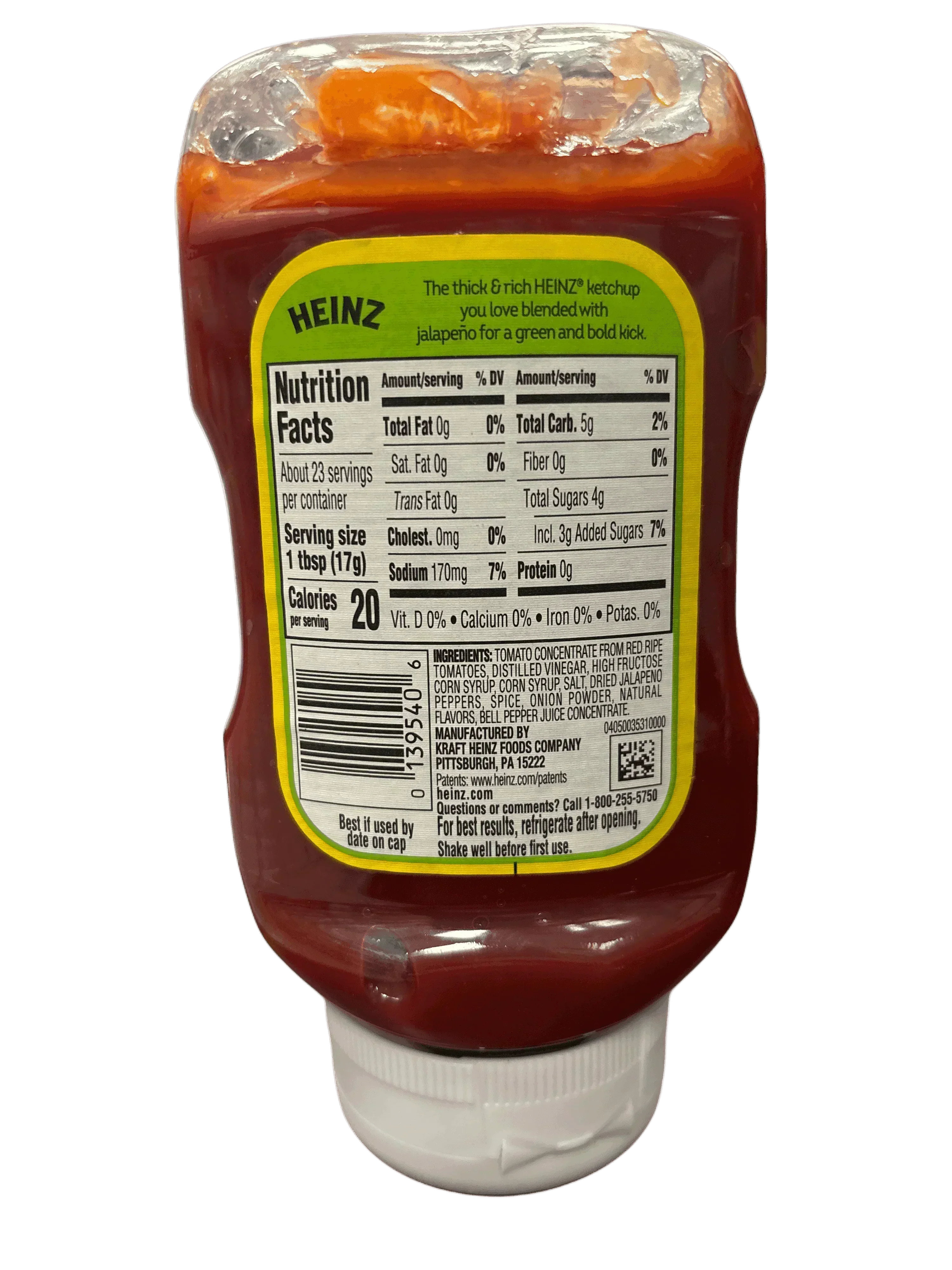 Heinz Ketchup With Jalapeno, 14 Oz., (Pack Of 3