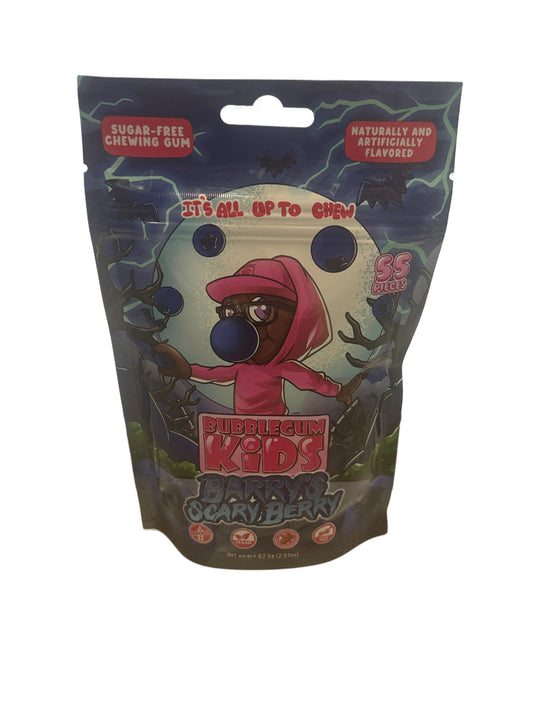 Bubblegum Kids Sugar Free Chewing Gum Barry’s Scary Berry Peg Bag 2.91OZ