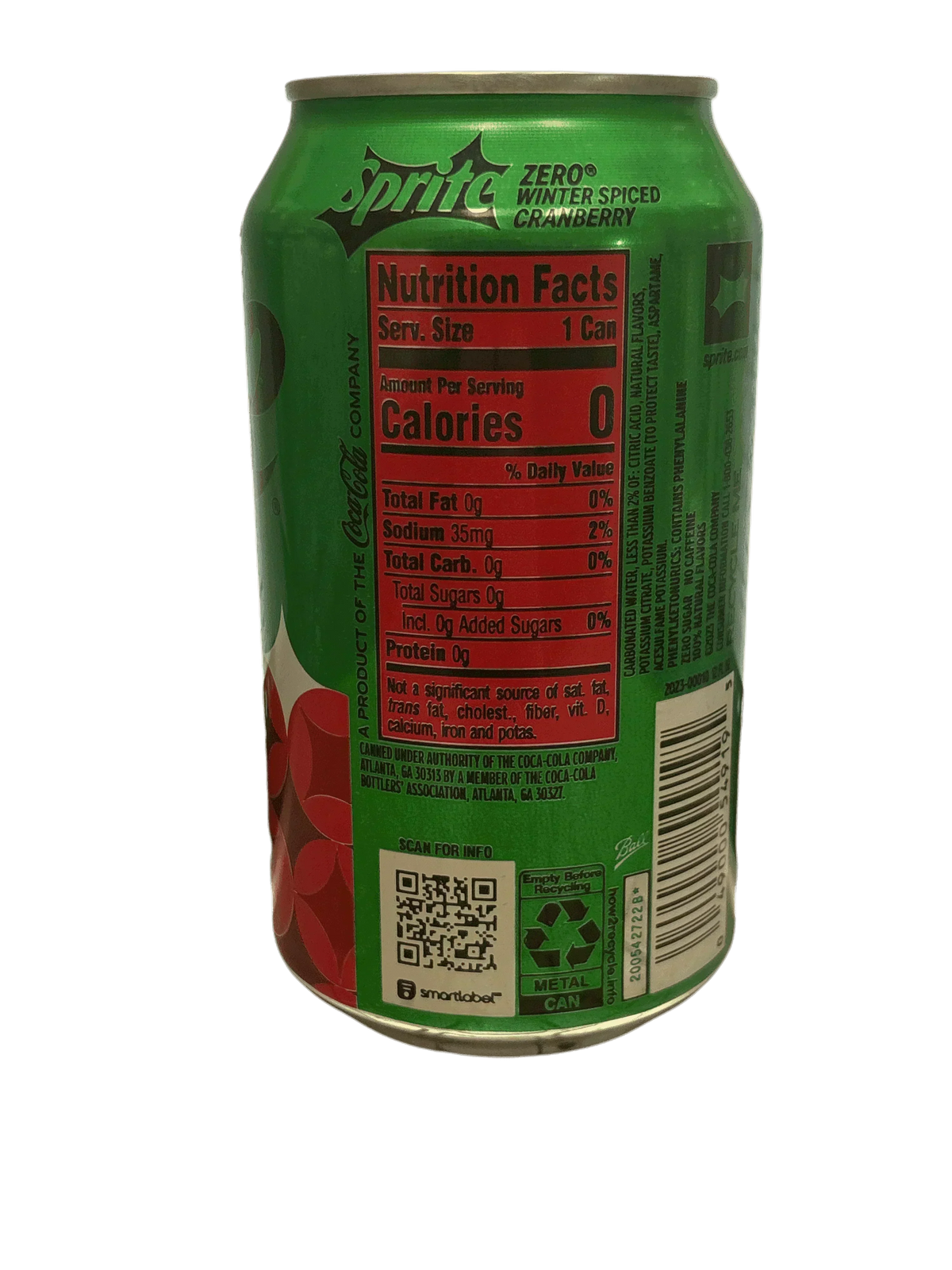 Sprite Snacks Sprite Zero Sugar Winter Spiced Cranberry Can 355ML
