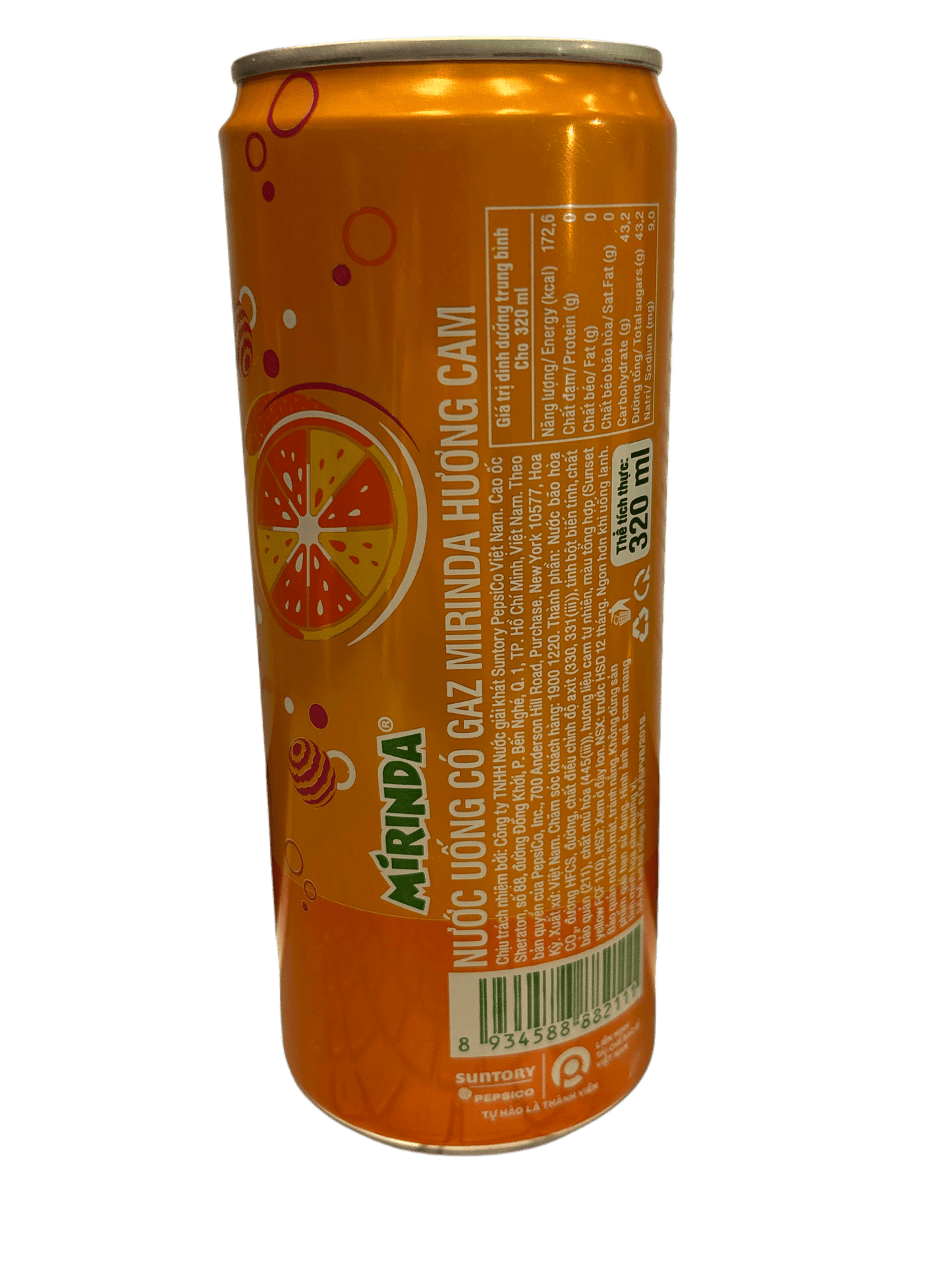 Mirinda Huong Cam Orange Can 320 ML - Vietnam Edition