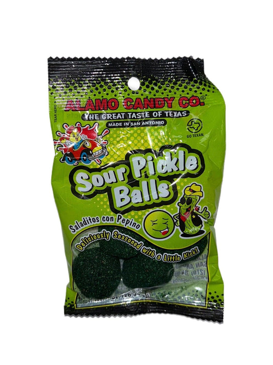 Alamo Candy - Sour Pickle Balls 10OZ - Extreme Snacks