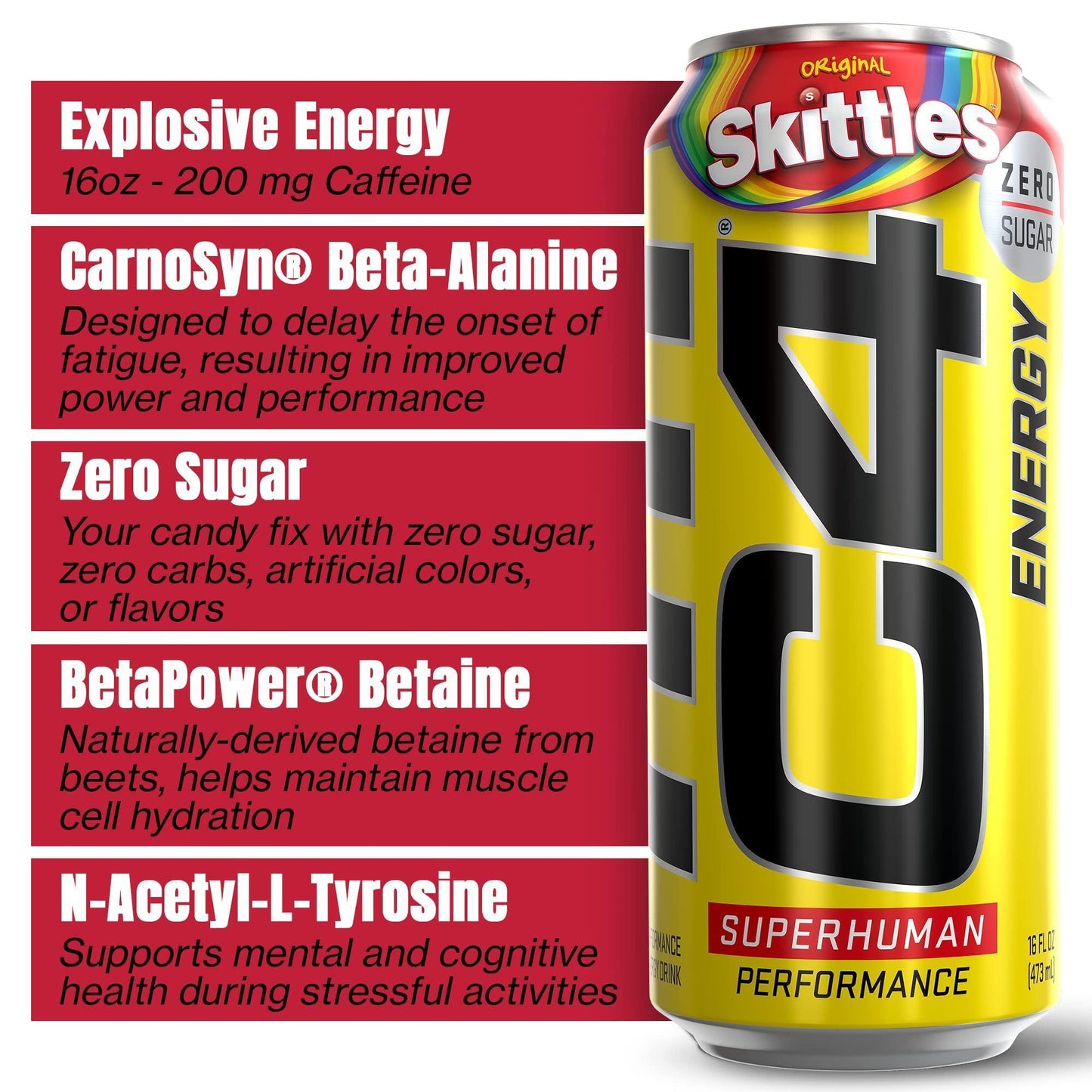 C4 Original Skittles Energy Drink - Extreme Snacks