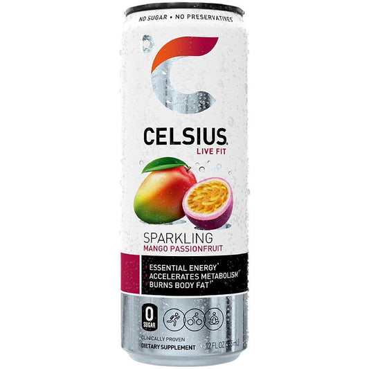 Celsius Live Fit Energy Sparkling Water - Mango Passionfruit - Extreme Snacks