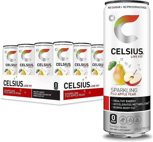 Celsius Live Fit Sparkling Fuji Apple Pear - Extreme Snacks