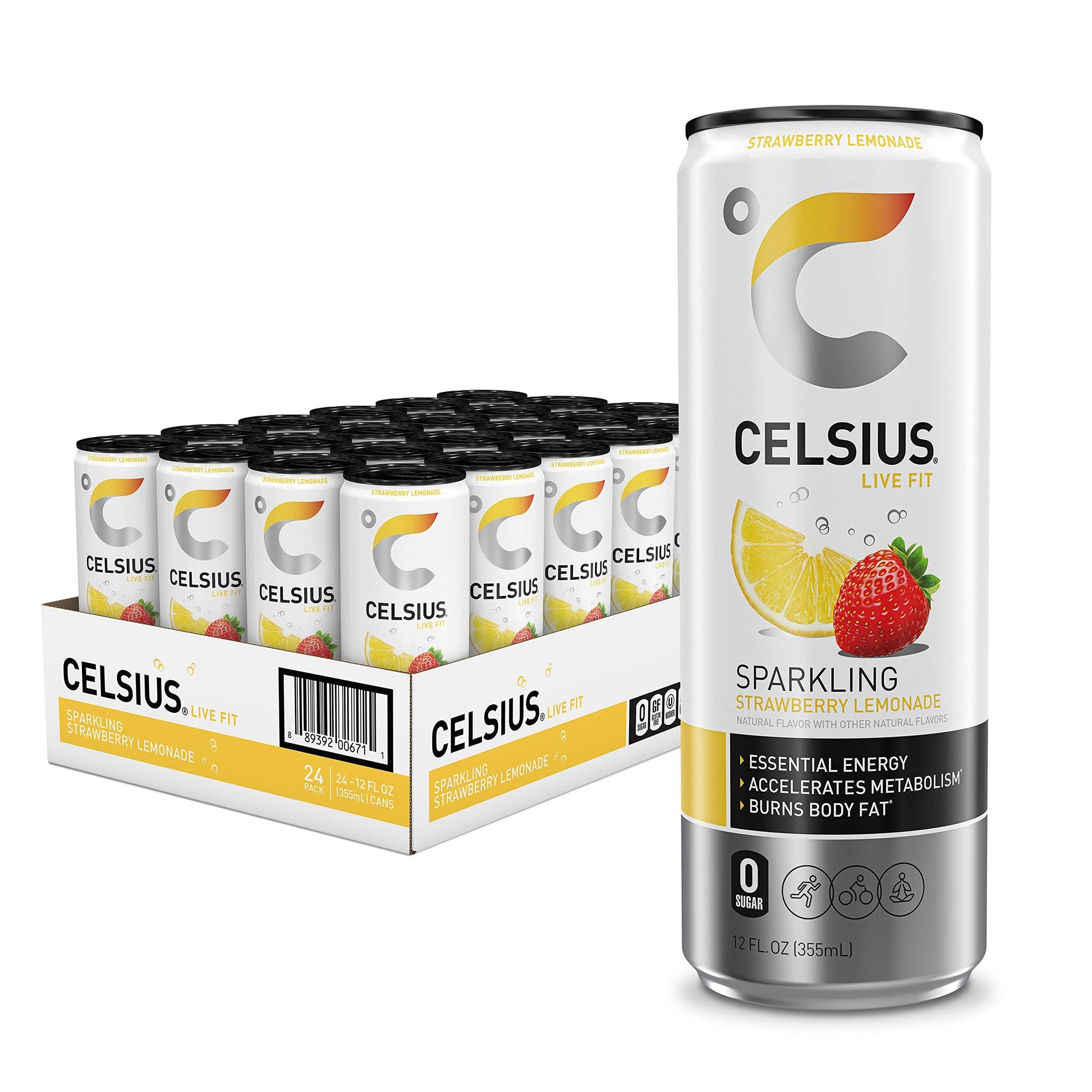 Celsius Live Fit Sparkling Strawberry Lemonade - Extreme Snacks