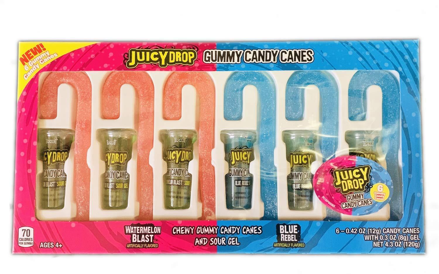 Christmas Juicy Drop Sour Gummy Candy Canes - Extreme Snacks