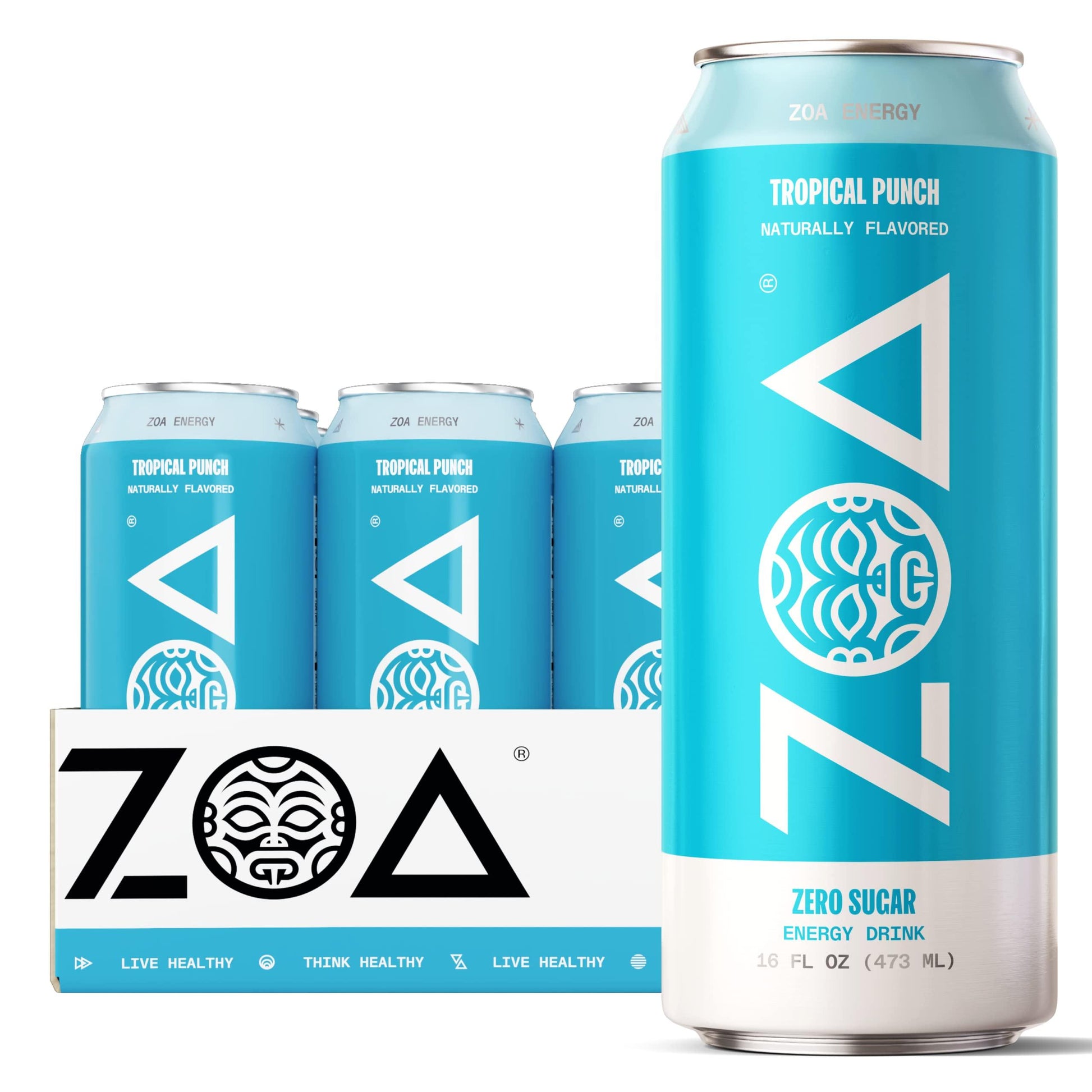 Dwayne "The Rock" Johnson ZOA Energy Drink Blue Can Tropical Punch - Extreme Snacks