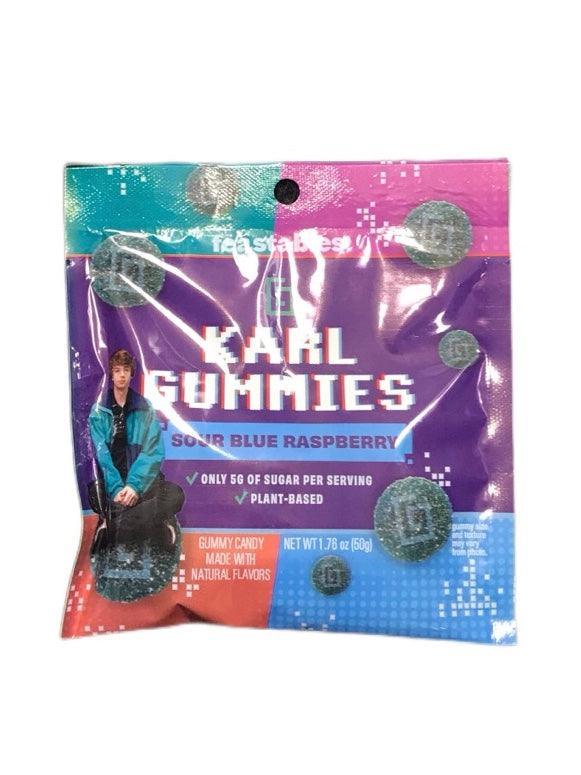 Feastables Karl Gummies Sour Blue Raspberry Bag 1.76OZ