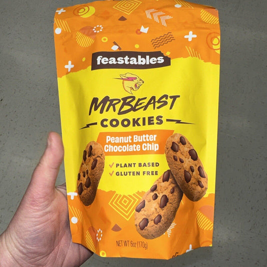 Feastables Mr. Beast Cookies - Peanut Butter Chocolate Chip - Extreme Snacks