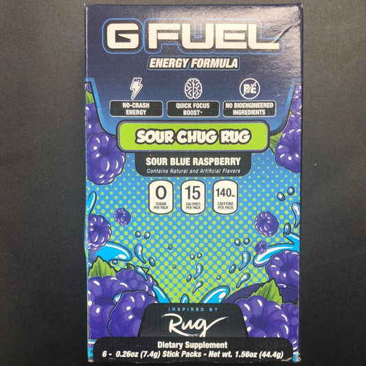 G Fuel Sour Chug Rug Drink Mix - 6 Packets - Extreme Snacks