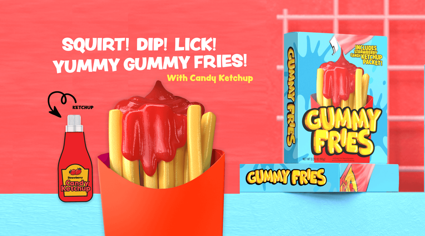 Gummy Fries with Strawberry Ketchup 95G - Extreme Snacks