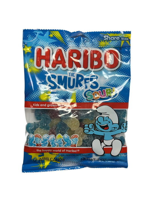 Haribo The Smurfs Sour Candy Bag 4OZ - Extreme Snacks