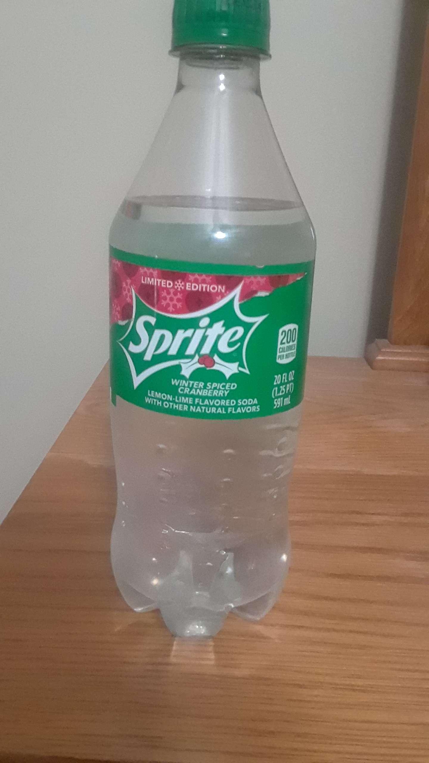 Limited Edition Sprite Winter Spiced Cranberry Bottle - Extreme Snacks
