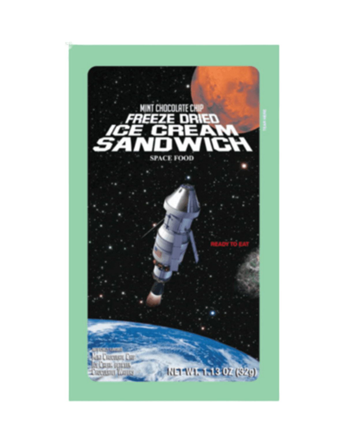 Mint Chocolate Chip Freeze Dried Ice Cream Sandwich Space Food