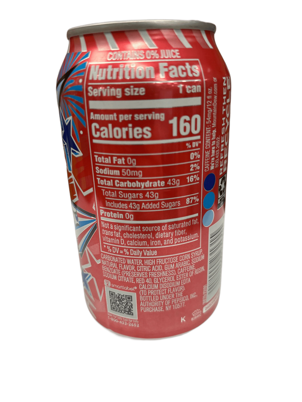 Spangled Cans Mountain Dew Star Spangled Splash Can 355ML