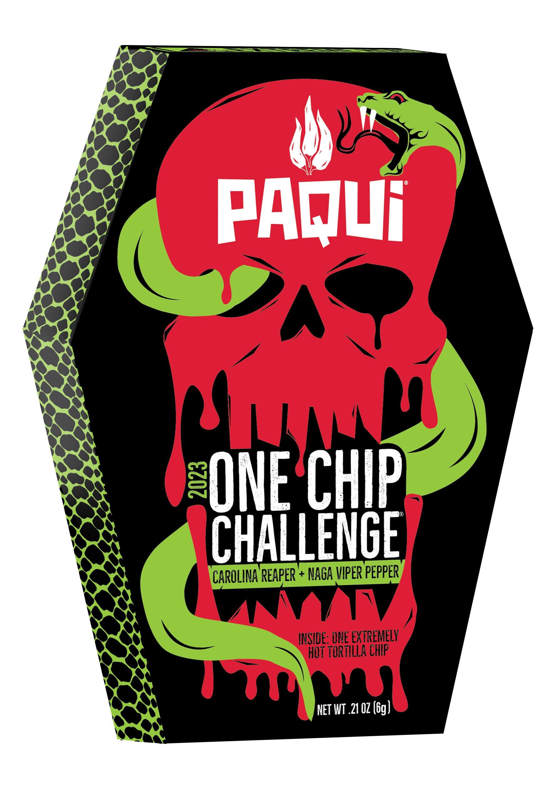 Paqui One Chip Challenge 2023, Hottest Chip Made with Carolina Reaper and Naga Viper Peppers - Extreme Snacks