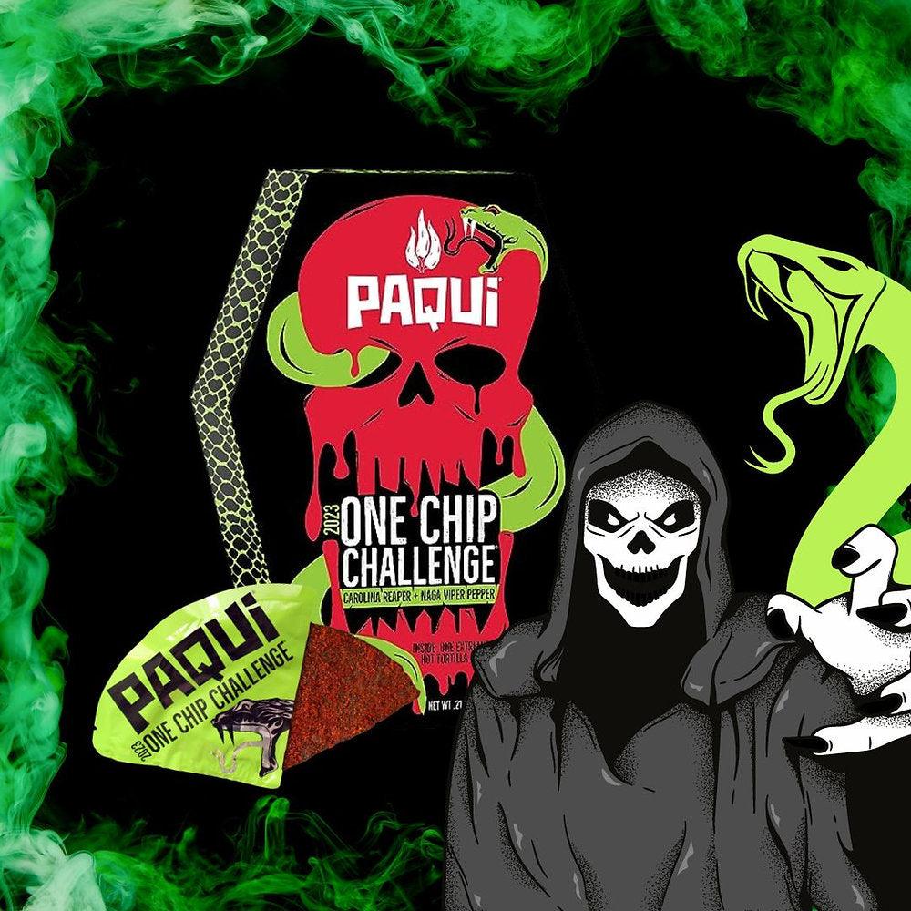 Paqui One Chip Challenge 2023, Hottest Chip Made with Carolina Reaper and Naga Viper Peppers - Extreme Snacks