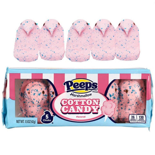 Peeps Marshmallow Cotton Candy Chicks 5 PK - Extreme Snacks