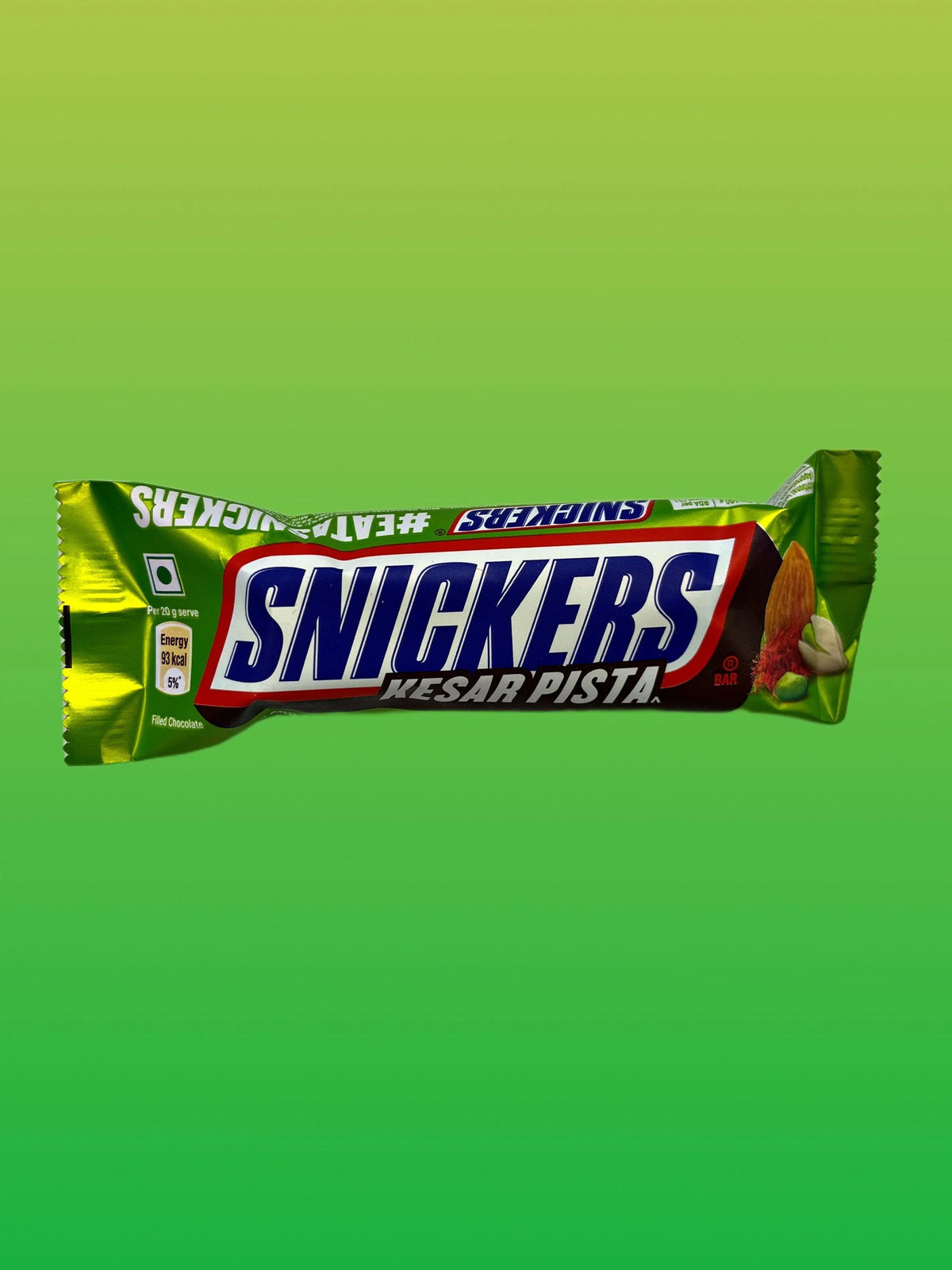Pastaio Snickers Inida Snickers Kesar Pista Chocolate Bar 42G India Edition