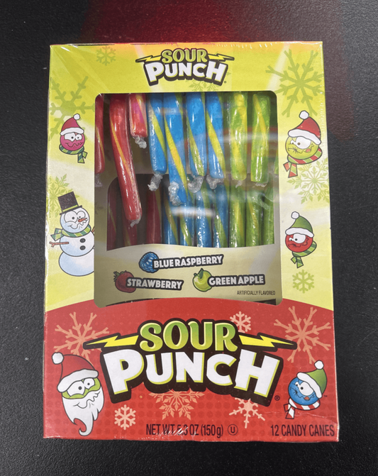 Sour Punch Rainbow Candy Canes - Extreme Snacks