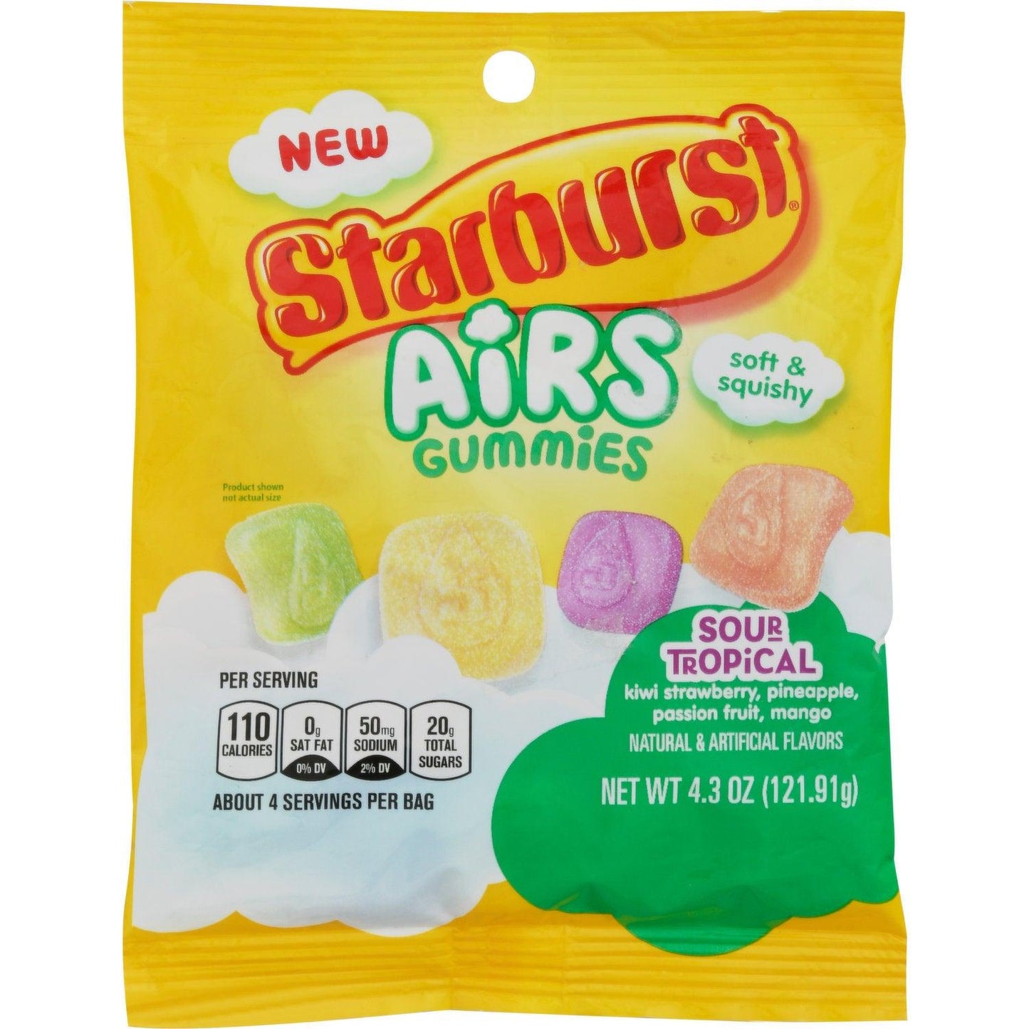 Starburst Airs Gummies Sour Tropical Candy Bag - Extreme Snacks