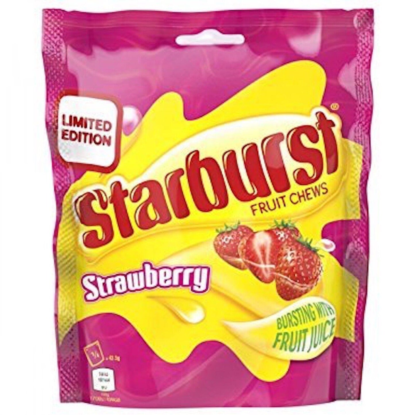 Starburst Strawberry Fruit Chews Bag 150G - Extreme Snacks